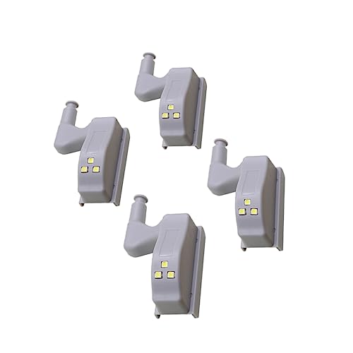 UKCOCO 4er Set LED Hinge Lampe Für Schränke Praktische öbelbeleuchtung Mit Warmem Licht Ideal Für Küchenschränke Und Vitrinen Ohne Batterien Universelle Anwendung von UKCOCO