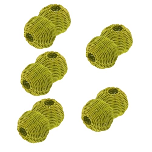 UKCOCO 5 Sätze Rattan Lampenschirme Handgewebte Lampenabdeckung Für Tischlampen Geeignet Für Schlafzimmer Wohnzimmer Und Diy Beleuchtung Zubehör Hellgrün 2 Stücke * 5 von UKCOCO