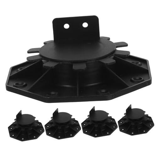 UKCOCO 5 Stück Basis-Lift-Kit verstellbare Decksfüße verstellbare Deckstützen Deckstützblöcke Deckstützsockel verstellbare Pflastersteinstützen Sockeldeck pp Black von UKCOCO