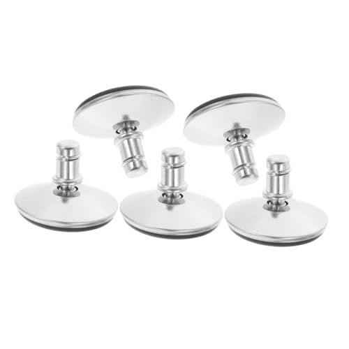 UKCOCO 5 Stück Bürostuhl Matte Verstellbare Tischbeine Strapazierfähige Verstellbare Nivellierfüße Einstellbarer Möbelbein Fußstütze Für Unter Schreibtisch Gaming -fußruhe Metall Silver von UKCOCO