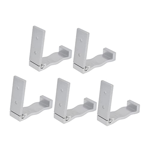 UKCOCO 5 Stück Faltbarer Aluminium Wandhaken Teilig Starke Klebehalter für Handtücher Mäntel Jacken und Platzsparendes Design für Badezimmer Küche und Büro Silberne Ausführung mit Kleber von UKCOCO