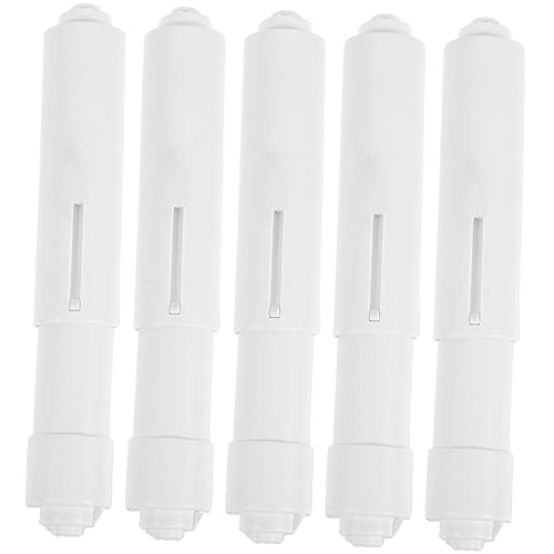 UKCOCO 5 Stück Teiliges Toilettenpapierhalter Ersatzrollen aus Robustem Abs Federbelastete Wc Papierhalter Stangen Passend für Wandmontage Platzsparend und Vielseitig für von UKCOCO