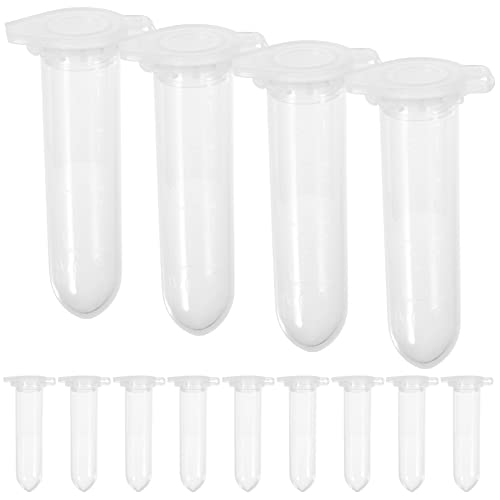 UKCOCO 500 Stück 2 ml Zentrifugenröhrchen Zentrifugenbehälter kann mit Snap Cap Runde Lab Sample Supply Bottom von UKCOCO