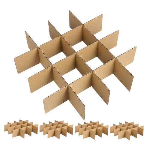 UKCOCO 5er-Pack Kartontrennwände Gläser Kleine Umzugskartons Glastrenner-Sets Für Den Umzug Schachteln Zum Verpacken Trennwände Aus Pappe Für Kartons Bücherkartons Bewegen Papier Khaki von UKCOCO