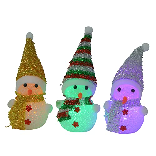 UKCOCO 6 Stk Acryl-schneemann-licht Weihnachtsfigur Schneemann Winternachtlicht Dekoration Für Weihnachtsfeiern Weihnachtstisch Schneemann Mini-led-schneemann Blitz Geschirr Kind von UKCOCO