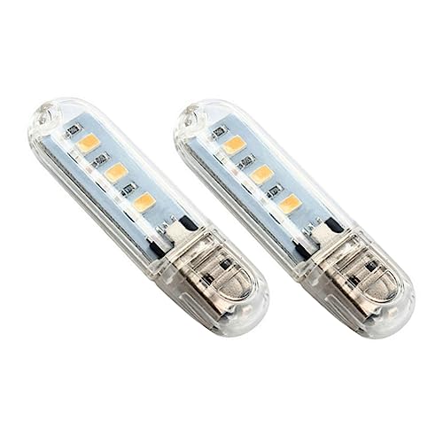 UKCOCO 6 Stück Mini Tragbares LED Nachtlicht USB Lampe USB Dimmung Tragbare LED Lampe Mini USB Nacht USB Buchlicht USB LED Minilicht LED Schreibtischlicht 3 Leds Nachtlampe von UKCOCO