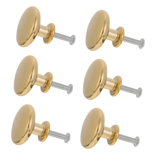 UKCOCO 6 Stück Single hole Möbelknöpfe Schrankgriffe aus Legierung Polierte Oberfläche Eleganter Goldfarbener Griff für Kleiderschränke Küchen Badezimmertüren Langlebig und Sicher von UKCOCO