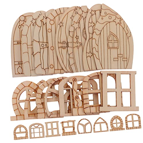 UKCOCO 64 Stück Teiliges Miniatur Holz Bastelset DIY Unbemalte Garten und Hausdekoration Bemalbare Mini Holztüren und Fenster für Kreative und Wohnraumgestaltung UKCOCO 64 Stück Teiliges Miniatur Holz Bastelset DIY Unbemalte Garten und Hausdekoration Bemalbare Mini Holztüren und Fenster für Kreative und Wohnraumgestaltung von UKCOCO