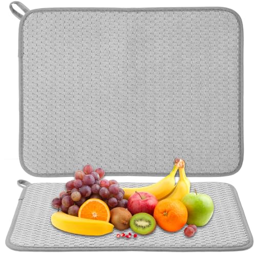 UKCOCO Abtropfmatte aus Mikrofaser für Küche: 2 Stück Trockenmatte Mikrofaser Schutz Abtropfunterlage mit hoher Saugfähigkeit für Küche und Spüle - Geschirr Streifen,30 × 40 cm UKCOCO Abtropfmatte aus Mikrofaser für Küche: 2 Stück Trockenmatte Mikrofaser Schutz Abtropfunterlage mit hoher Saugfähigkeit für Küche und Spüle - Geschirr Streifen,30 × 40 cm von UKCOCO