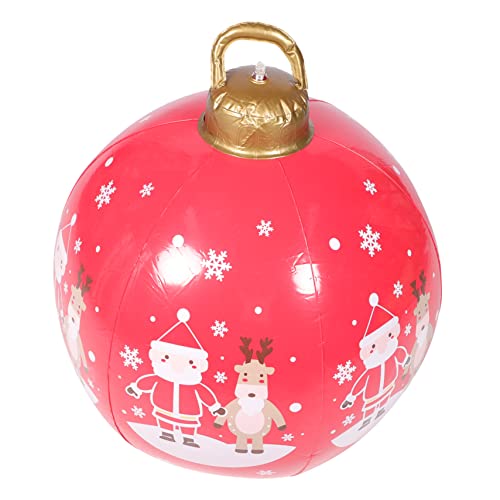 UKCOCO Aufblasbare Große Weihnachtskugel Rot PVC Wetterfest Outdoor Deko Übergroßer Christbaumschmuck für Garten Party und Weihnachtsfest Einfach Aufzublasen Wetterbeständig und von UKCOCO