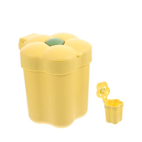 UKCOCO Blumenförmiger Tischmülleimer mit Deckel Kleiner Abfallbehälter für Büro Schlafzimmer und Wohnräume Praktischer Design Mülleimer für Schreibtisch und Tisch Gelb UKCOCO Blumenförmiger Tischmülleimer mit Deckel Kleiner Abfallbehälter für Büro Schlafzimmer und Wohnräume Praktischer Design Mülleimer für Schreibtisch und Tisch Gelb von UKCOCO