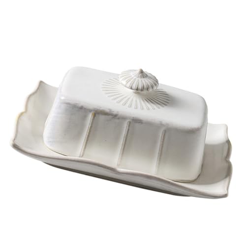 UKCOCO Butterdose aus Keramik mit Deckel Rechteckiges Butter und Desserttablett Lebensmittelecht Vielseitig für Butter Käse und Snacks Frische Aufbewahrung Stilvolles Küchenzubehör UKCOCO Butterdose aus Keramik mit Deckel Rechteckiges Butter und Desserttablett Lebensmittelecht Vielseitig für Butter Käse und Snacks Frische Aufbewahrung Stilvolles Küchenzubehör von UKCOCO