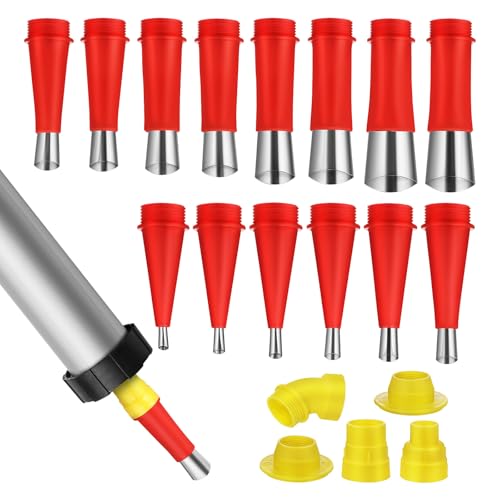UKCOCO Edelstahl Dichtungsdüse Silikondüsen: 19 Stück Universal Integrierte Gummidüse Werkzeug Kit Einteiliger Edelstahldüsen Silikon Spitzen für Fenster Verstemmen UKCOCO Edelstahl Dichtungsdüse Silikondüsen: 19 Stück Universal Integrierte Gummidüse Werkzeug Kit Einteiliger Edelstahldüsen Silikon Spitzen für Fenster Verstemmen von UKCOCO