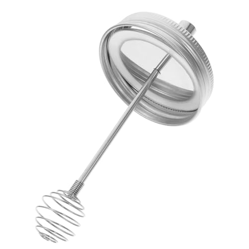 UKCOCO Edelstahl Honiglöffel mit Deckel Honig Rührstab für Einmachgläser Vielseitiger Honigspender Deckel Kompatibel mit Standard gläsern Modernes Design für Leichtes Honig Rühren und von UKCOCO