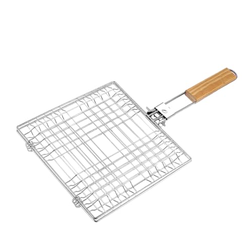 UKCOCO Fischgrillkorb mit Verbrühung Griff Faltbare BBQ Grillzange für Fisch und Gemüse für Outdoor Aktivitäten Wie Camping und Picknick Hochwertiges Grillzubehör für Grillresultate von UKCOCO