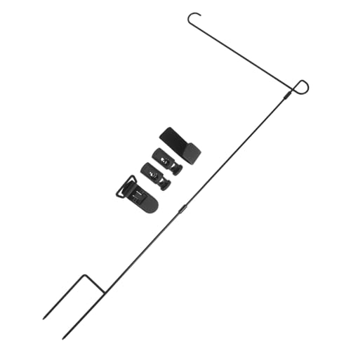 UKCOCO Garten Fahnenmast Fahnenmasten für den Außenbereich Robuster Gartenfahnenhalter Ständer für Gartenfahnen Flaggenhalter im Freien Hoffahnenhalter Schmiedeeisen Black von UKCOCO