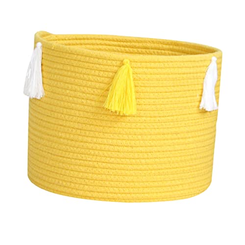 UKCOCO Gewebter Aufbewahrungskorb aus Baumwollschnur Platzsparender Kreativer Aufbewahrungseimer für Zuhause Vielseitig Einsetzbar Gelb zur Organisation UKCOCO Gewebter Aufbewahrungskorb aus Baumwollschnur Platzsparender Kreativer Aufbewahrungseimer für Zuhause Vielseitig Einsetzbar Gelb zur Organisation von UKCOCO