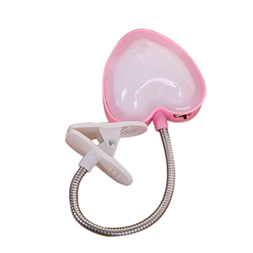 UKCOCO Herz Tischlampe Leselampe Klemme Clip On Licht Betttisch Leselampe LED Tischlampe Romantische Liebe LED Herz Nachttischlampe Valentinstagsgeschenk Herzförmiges Kinder von UKCOCO