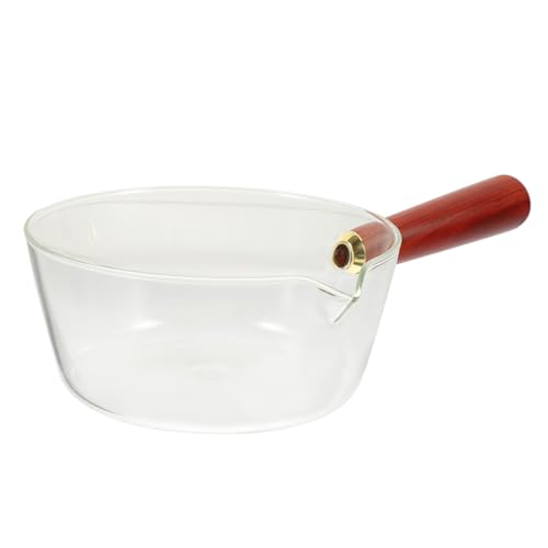 UKCOCO Hochtemperaturbeständiger Milchtopf mit Holzgriff Induktionsgeeignet Riss Auslaufsicher Multifunktionaler Handlicher Kochtopf für Butter und Saucen Gas und Elektroherd von UKCOCO