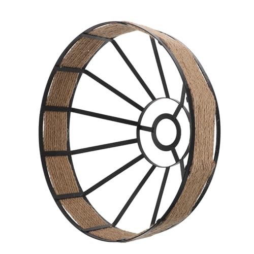 UKCOCO Industrie Lichtkäfig Jute Seil Pendelleuchte Lampenschirm Rustikale Deckenlampe für Schlafzimmer Wohnzimmer und Büro Vintage Landhausstil mit Robuster Bauweise Fassung von UKCOCO
