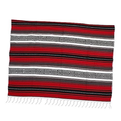 UKCOCO Jacquard Schalmatte gesteppt Couch groß Rot Sofa werfen Decke Stoff Baumwoll putztuch baumwolltücher yogapad Yoga - Matte yogamatte tischdecken gewebte Decke Blended Cape Coffee von UKCOCO