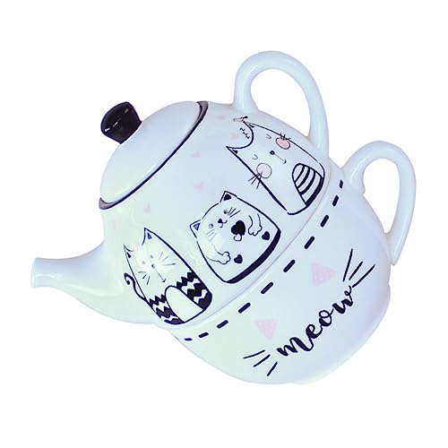 UKCOCO Keramik Teeset mit Niedlichem Katzenmuster Wiederverwendete und Tasse Geruchsfreies Porzellan Leicht zu Reinigen als für Familie und Freunde UKCOCO Keramik Teeset mit Niedlichem Katzenmuster Wiederverwendete und Tasse Geruchsfreies Porzellan Leicht zu Reinigen als für Familie und Freunde von UKCOCO