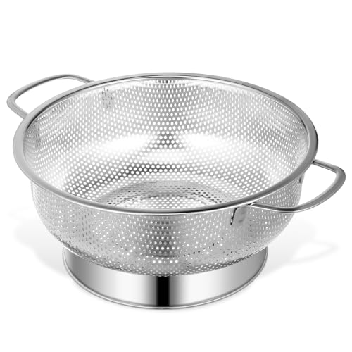 UKCOCO Sieb aus Edelstahl: 22.5cm Spülmaschinenfest Küchensieb für Nudeln Obst Gemüse - Table Sieb Nudelsieb Abtropfsieb mit Zwei Griffen für Köche Hausfrauen/Hausmänner Hobbyköche UKCOCO Sieb aus Edelstahl: 22.5cm Spülmaschinenfest Küchensieb für Nudeln Obst Gemüse - Table Sieb Nudelsieb Abtropfsieb mit Zwei Griffen für Köche Hausfrauen/Hausmänner Hobbyköche von UKCOCO