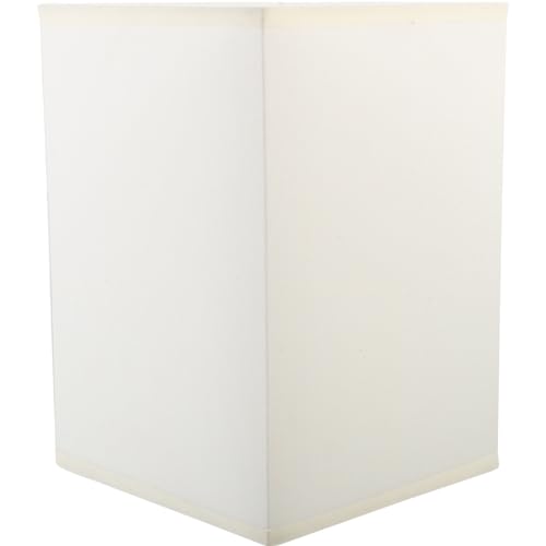 UKCOCO Lampenschirm Quadratischer Tischlampen-Kronleuchter Dekorativer Lampenschirm Stehlampenschirm-Ersatz 20 X 14 X 14 Cm Beige von UKCOCO