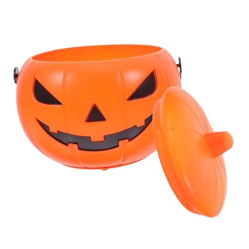 UKCOCO Leuchtender Halloween Kürbis Eimer mit Henkel Plastikrobuster Süßigkeitenbehälter für Dekorativer und Tragbarer Halloween Party Kürbis für Süßes oder Saures von UKCOCO