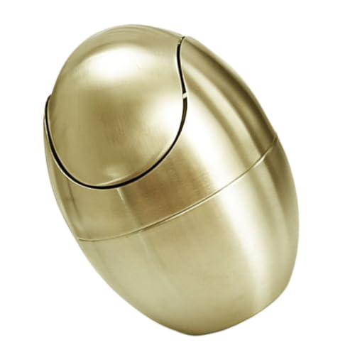 UKCOCO Mini Müllbehälter mit Deckel Kompakter Desktop Abfalleimer Gold Platzsparend für Büro Auto Badezimmer Moderner Eierform Mülleimer mit Langlebiger Konstruktion UKCOCO Mini Müllbehälter mit Deckel Kompakter Desktop Abfalleimer Gold Platzsparend für Büro Auto Badezimmer Moderner Eierform Mülleimer mit Langlebiger Konstruktion von UKCOCO