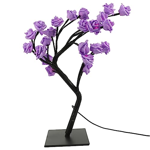 UKCOCO Rosenbaum Lichter Schlafzimmer Blumenlampen Beleuchteter Blumenbaum Rosenbaum Anzünden Bonsai-baum-lampe Beleuchteter Bonsai-baum Blumenlicht Pvc Warmweiß Violett Tischlampe von UKCOCO