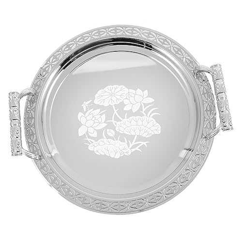 UKCOCO Runde Servierplatte mit Europäischem Design Dekoratives Buffet Tablett Vielseitig als Dessertplatte Obst und Brotteller Leicht Langlebig für Restaurant und Picknick von UKCOCO