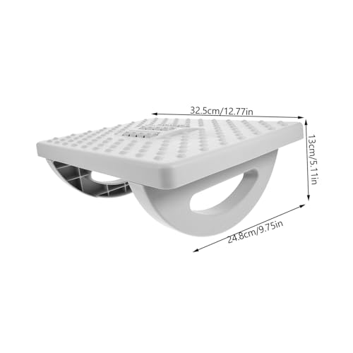 UKCOCO Rutschfester Fußstütze unter Schreibtisch mit Wippfunktion Stabiler Kunststoff Fußhocker für Büro Zuhause Gaming und Lernen Ergonomische Beinentspannung Grauer Kleiner Fußtritt von UKCOCO