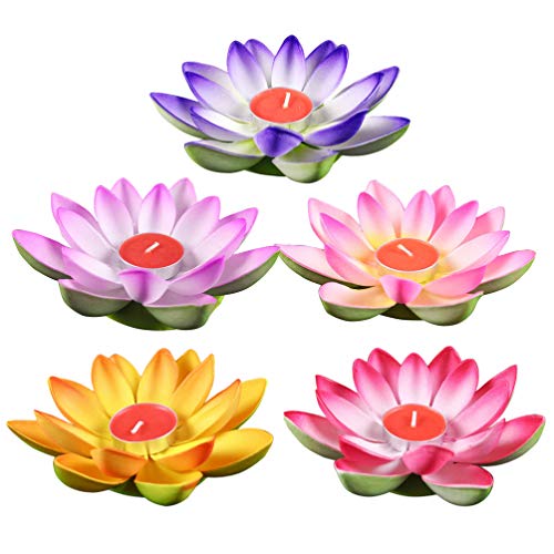 UKCOCO Schwimmkerzen Lotus Kerzen Wasserlaterne Künstliche Lotusblüte Seerose Schwimmlaterne Laterne für Pool Teich Garten Hochzeit Party Dekoration Mischfarbe 5 Stück UKCOCO Schwimmkerzen Lotus Kerzen Wasserlaterne Künstliche Lotusblüte Seerose Schwimmlaterne Laterne für Pool Teich Garten Hochzeit Party Dekoration Mischfarbe 5 Stück von UKCOCO