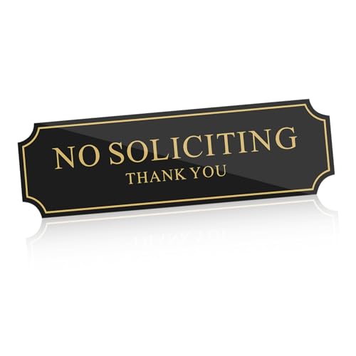 UKCOCO Selbstklebendes No Soliciting Schild aus Robustem Acryl für Tür und Fenster Wetterbeständig Lesbar Einfache für Haus und Büro Goldfarben UKCOCO Selbstklebendes No Soliciting Schild aus Robustem Acryl für Tür und Fenster Wetterbeständig Lesbar Einfache für Haus und Büro Goldfarben von UKCOCO