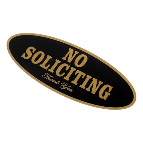 UKCOCO Selbstklebendes Wetterfestes Acryl No Soliciting Schild Goldfarben UV Beständig für Haustür Fenster Wand Einfache Langlebig kein Am Haus oder UKCOCO Selbstklebendes Wetterfestes Acryl No Soliciting Schild Goldfarben UV Beständig für Haustür Fenster Wand Einfache Langlebig kein Am Haus oder von UKCOCO
