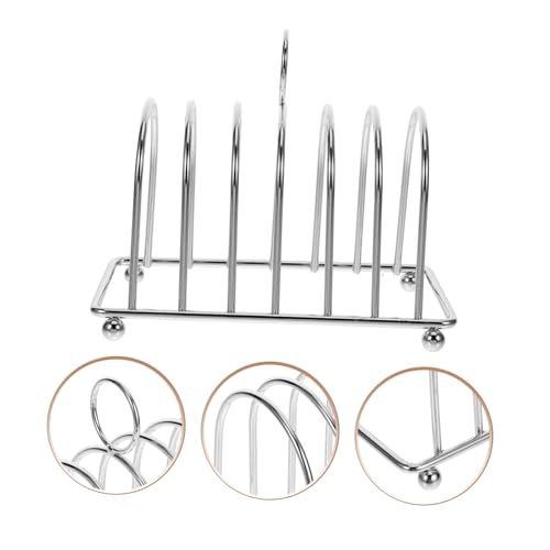 UKCOCO Toastständer mit Tragegriff Multifunktionaler Brotrahmen und Kühlgestell für Haushalt Desktop Brotregal mit Getrennten Fächern als Toast und Magazinhalter von UKCOCO