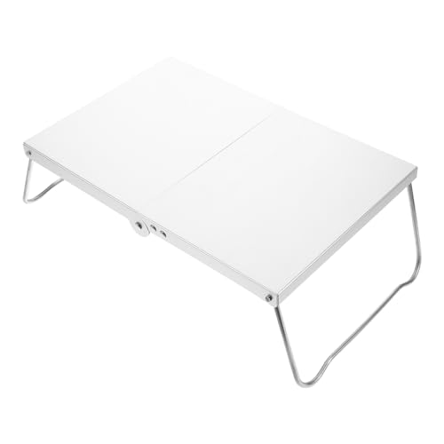 UKCOCO Tragbarer Esstisch für den Außenbereich Klapptisch klein Strandtische für Sand klappbar Campingtisch klein Kleiner Klapptisch Lagertische Rostfreier Stahl Silver von UKCOCO
