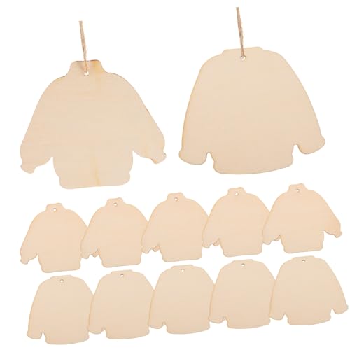 UKCOCO Unvollendete Holzanhänger Weihnachten DIY Teiliges Holzscheiben Bastelset mit Aufhängeloch und Kordel Blanko Christbaumschmuck zum Bemalen Weihnachtsdeko für Baum Fenster Tür und von UKCOCO