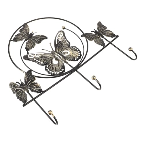 UKCOCO Wandhaken Schmetterling Eleganter Eisenhaken mit Aufhängemöglichkeiten für Schlüssel und Kleidung Selbstklebend für Wohnzimmer Schlafzimmer und Eingangsbereich Bohrung von UKCOCO