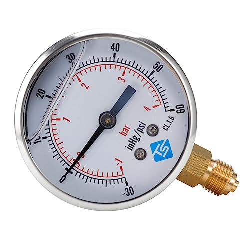 UKCOCO Y Pressure Gauge Y60-Radialöl-Manometer Wasser-Manometer Wasser-Vakuum-Manometer Ölgefülltes Manometer Industrie-Manometer Edelstahl Oil Filled Pressure Meter von UKCOCO