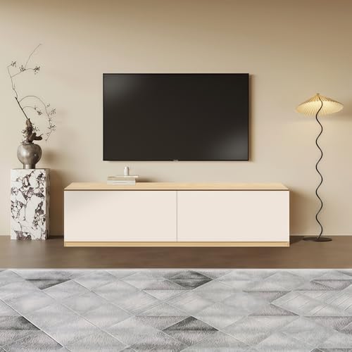 UKETO Holz Lowboard für Wohnzimmer - Wasserfest und Fleckenresistent, Modernes TV Board mit Stauraum(Black,120CM/47.2IN) von UKETO