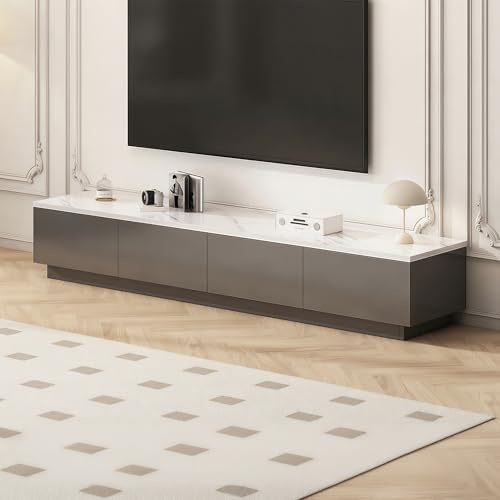 UKETO Holz Lowboard für Wohnzimmer - Wasserfest und Fleckenresistent, Modernes TV Board mit Stauraum(Black,180CM/70.9IN) von UKETO