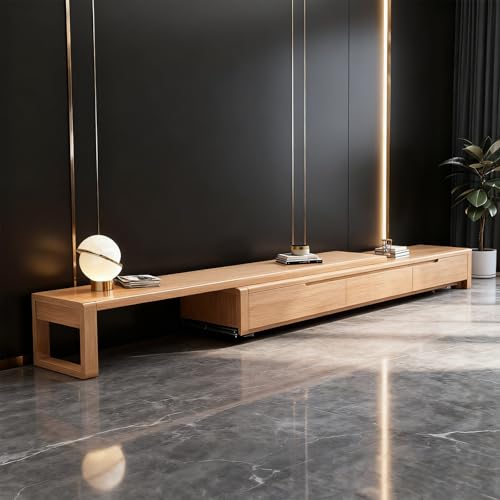 UKETO Verlängerbares Holz Lowboard - Wasserdicht & Fleckfest, Hohe Tragfähigkeit, Modernes TV Board für Wohnzimmer(A,180CM/71IN) von UKETO