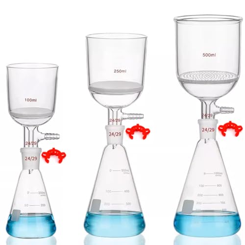 UKFengHeng G3 Buchner Trichter Filterkit Labor Vakuum Filtration Destillationsgerät mit Sandkern Filtrationstrichter und Erlenmeyerkolben (250ML) von UKFengHeng