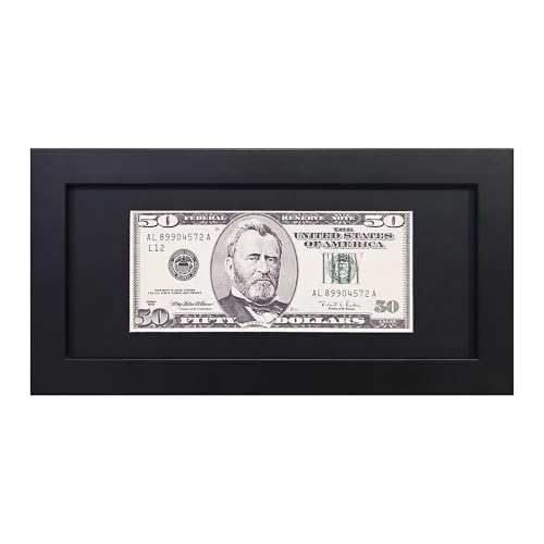 Dollar BillFrame, Geldrahmen, schwarzer erster Dollarscheinrahmen, Tisch-Bilderrahmen, mit schwarzer Matte oder ohne Kissen, 10,2 x 22,9 cm, Business-Lizenzrahmen, Massivholz-Schattenbox mit Dollar BillFrame, Geldrahmen, schwarzer erster Dollarscheinrahmen, Tisch-Bilderrahmen, mit schwarzer Matte oder ohne Kissen, 10,2 x 22,9 cm, Business-Lizenzrahmen, Massivholz-Schattenbox mit von UKIARWT