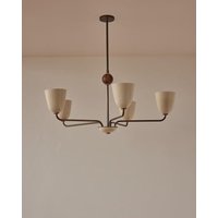 1950Er Jahre Mid-Century Modern Kronleuchter Aus Messing | Mid Century Elikei 5-Flammige Hängeleuchte Stilnovo Deckenleuchte von UKINTERRIORLTD