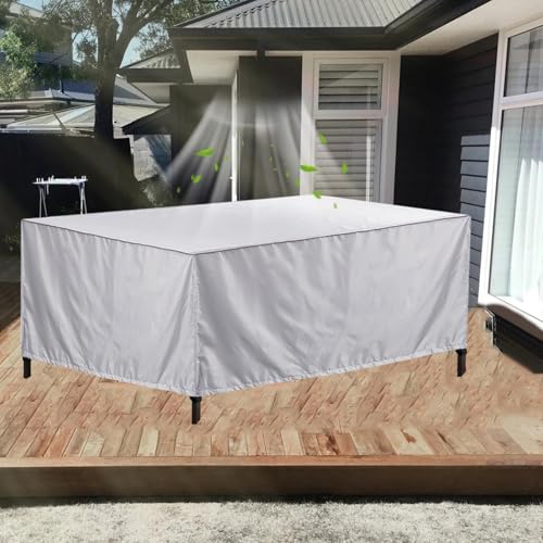 UKIXOM Abdeckhaube Gartenmöbel, Rechteckig Abdeckungen für Gartenmöbel, 360x100x100cm/LxWxH Multi Größe wasserdichte Schutzhülle Anti-UV mit Zugkordel von UKIXOM