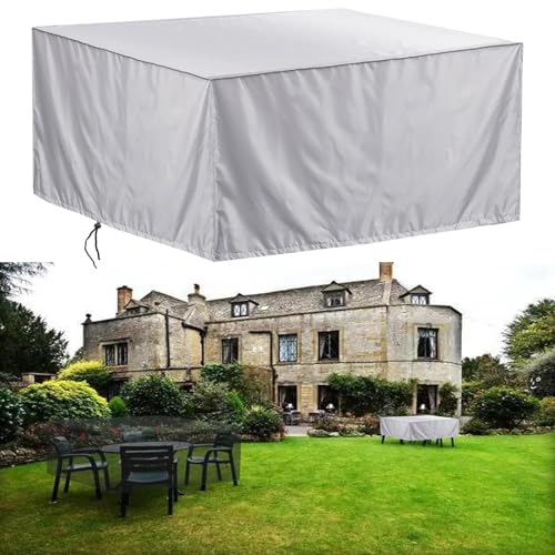 UKIXOM Abdeckung Gartenmöbel Winterfest, 210x210x100cm/LxWxH Wasserdicht Abdeckplane 420D Oxford Gewebe Abdeckhaube Gartentisch Rechteckig,Schutzhülle Tisch für Gartentisch Sitzgruppe von UKIXOM