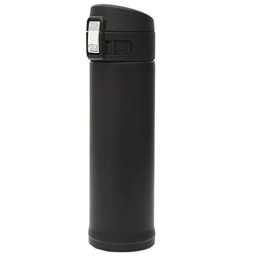 UKKD Thermoskanne 500 Ml Edelstahl-Thermobecher Kaffee-Tee-Thermos-Becher-Thermal-Wasser-Flasche Thermocup Reisen Getränkeflasche,Schwarz,500Ml von UKKD